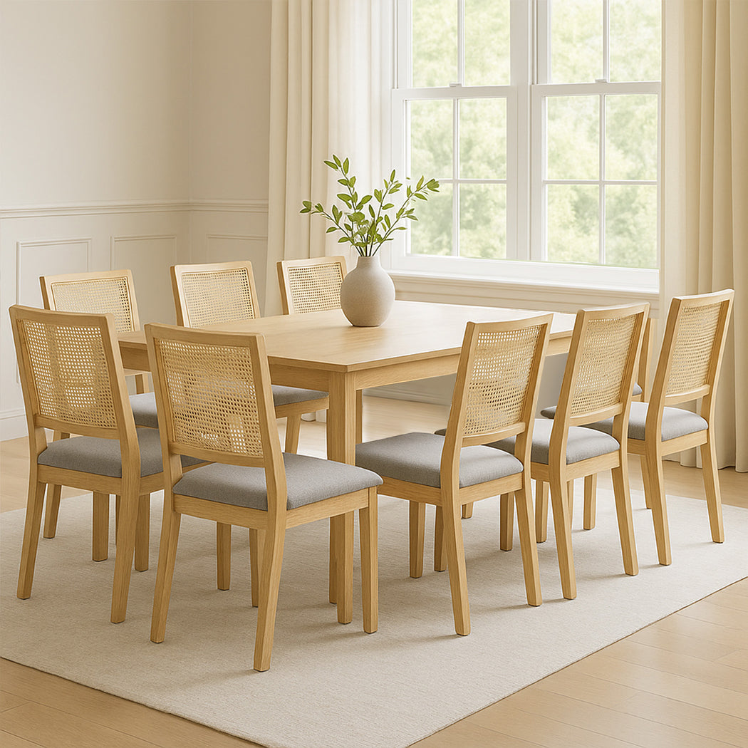Levede 8XCane Dining Chair Rattan Armless Seat