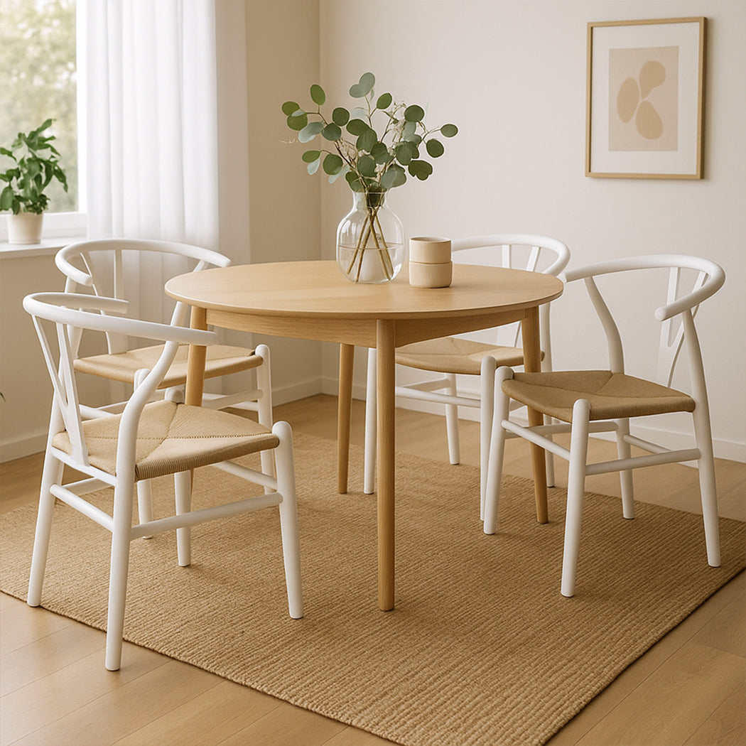 Levede 4x Dining Chairs Wooden Hans White