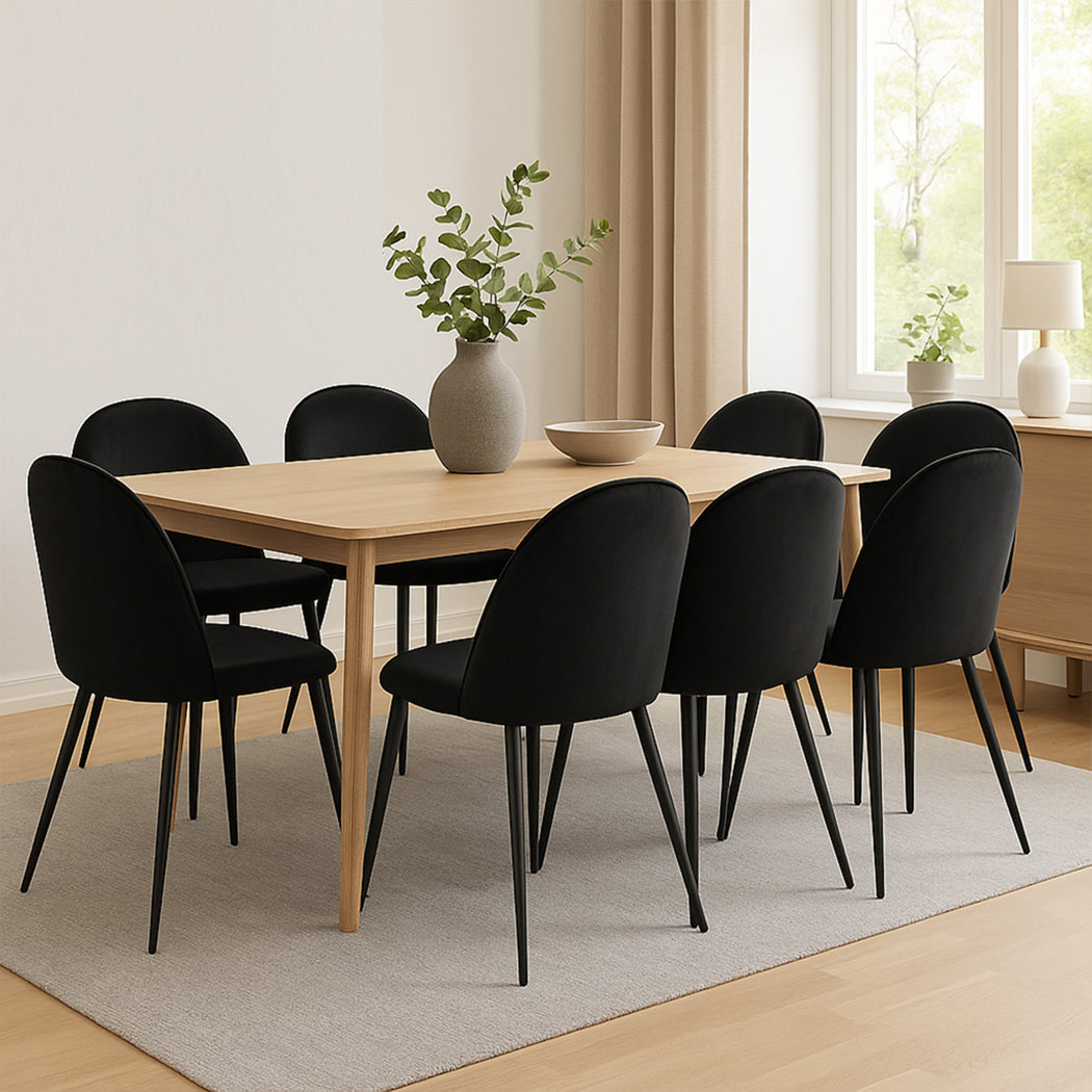Levede 8x Dining Chairs Kitchen Cafe Black