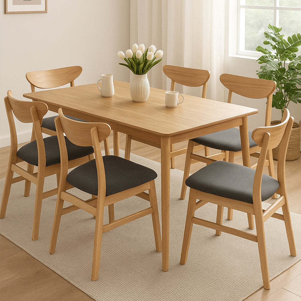 Levede 6xDining Chairs Kitchen Chair Nature