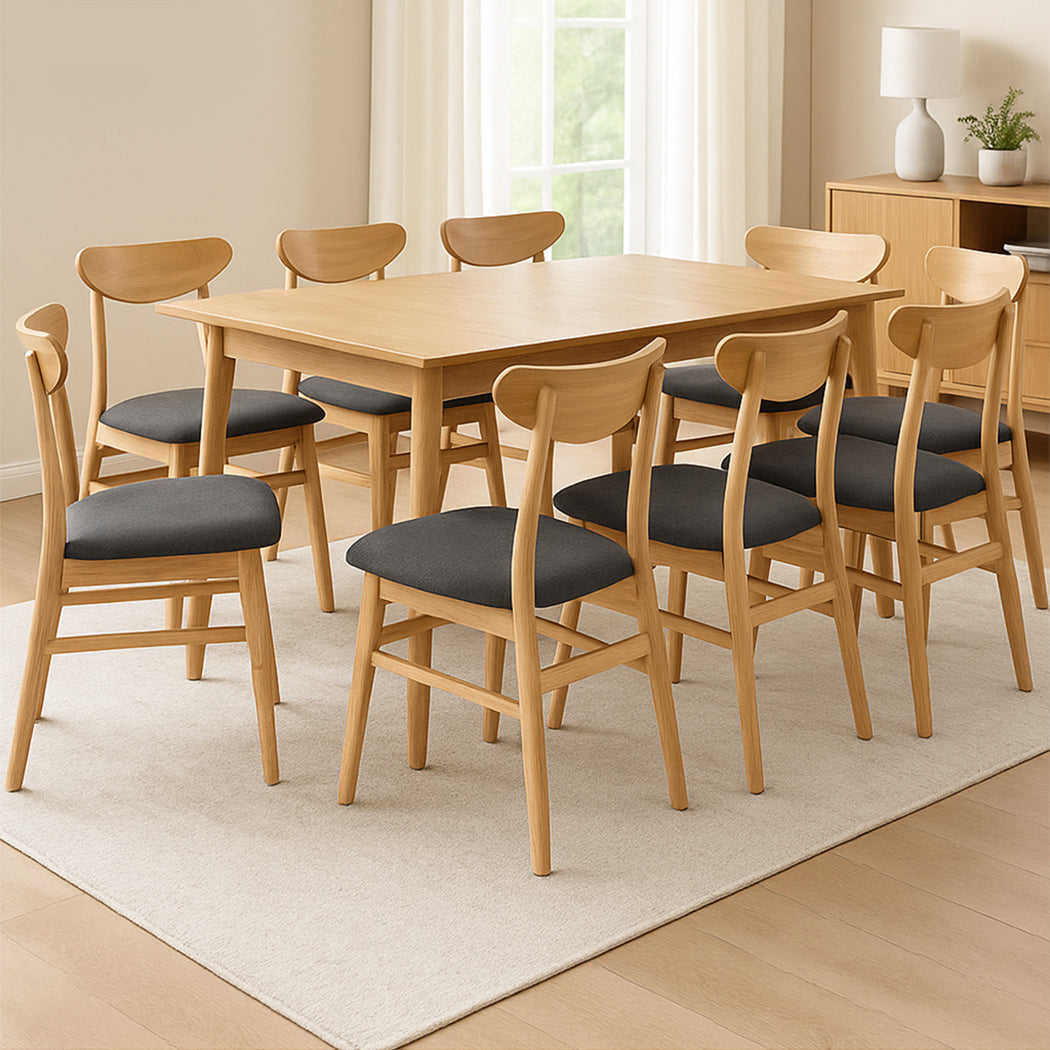 Levede 8xDining Chairs Kitchen Chair Nature