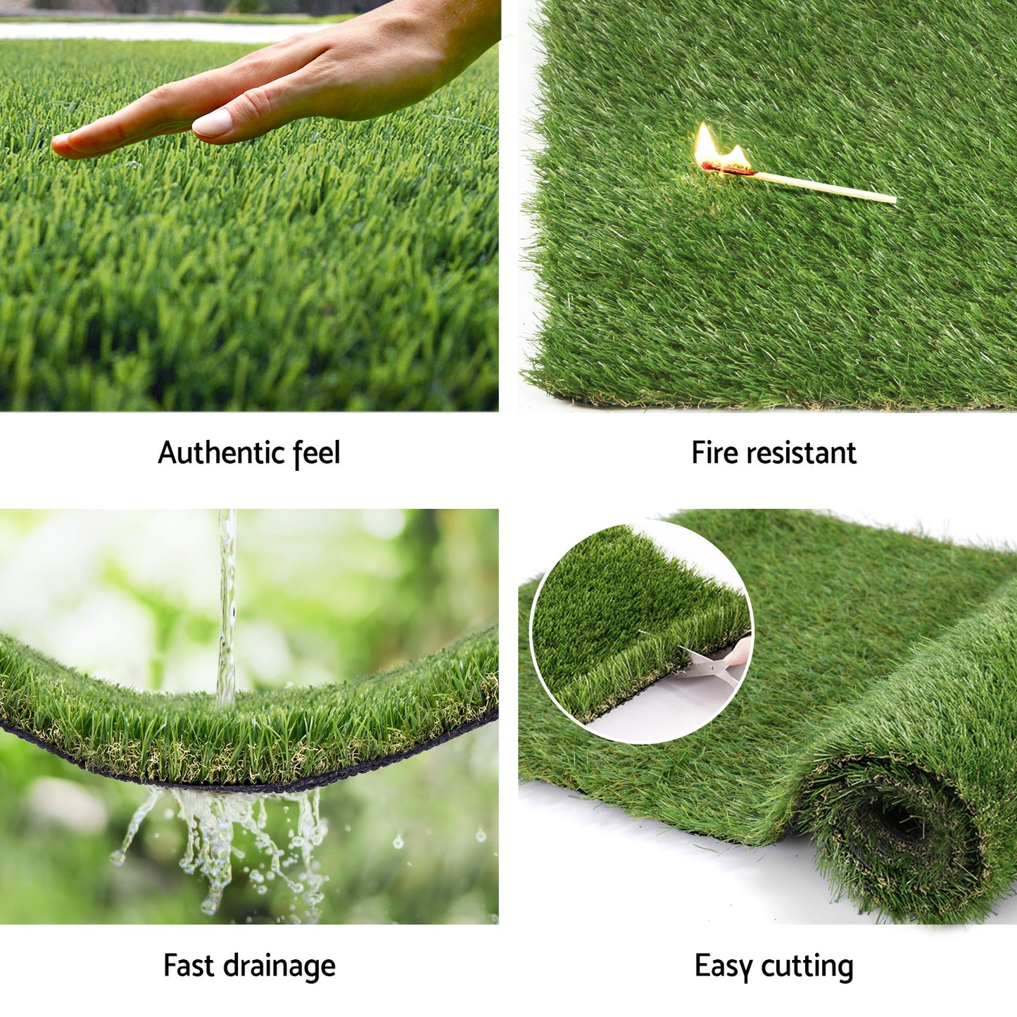 Artificial Grass 30mm 2mx5m 20SQM Synthetic Fake Lawn Turf Plastic Plant 4-coloured