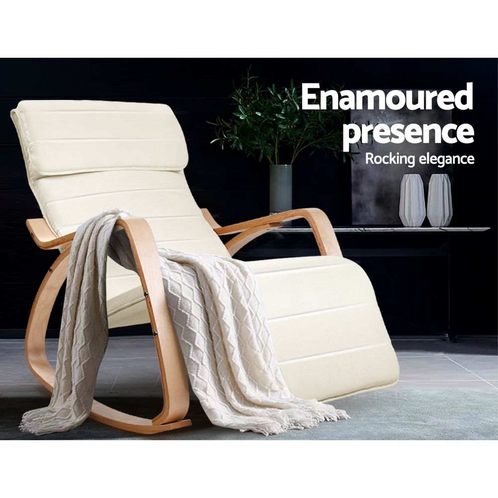 Beige fabric lounge armchair