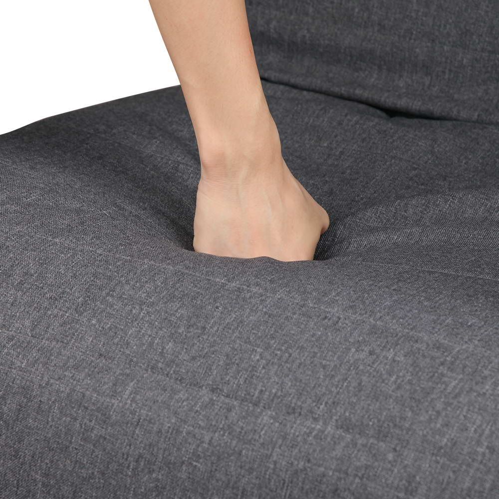 Fabric Rocking Armchair with Adjustable Footrest - Charcoal