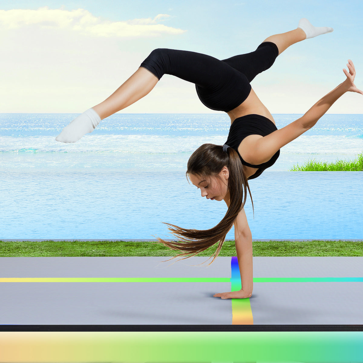 Air Track Inflatable Tumbling Gymnastics Mat - 4X1X0.2M