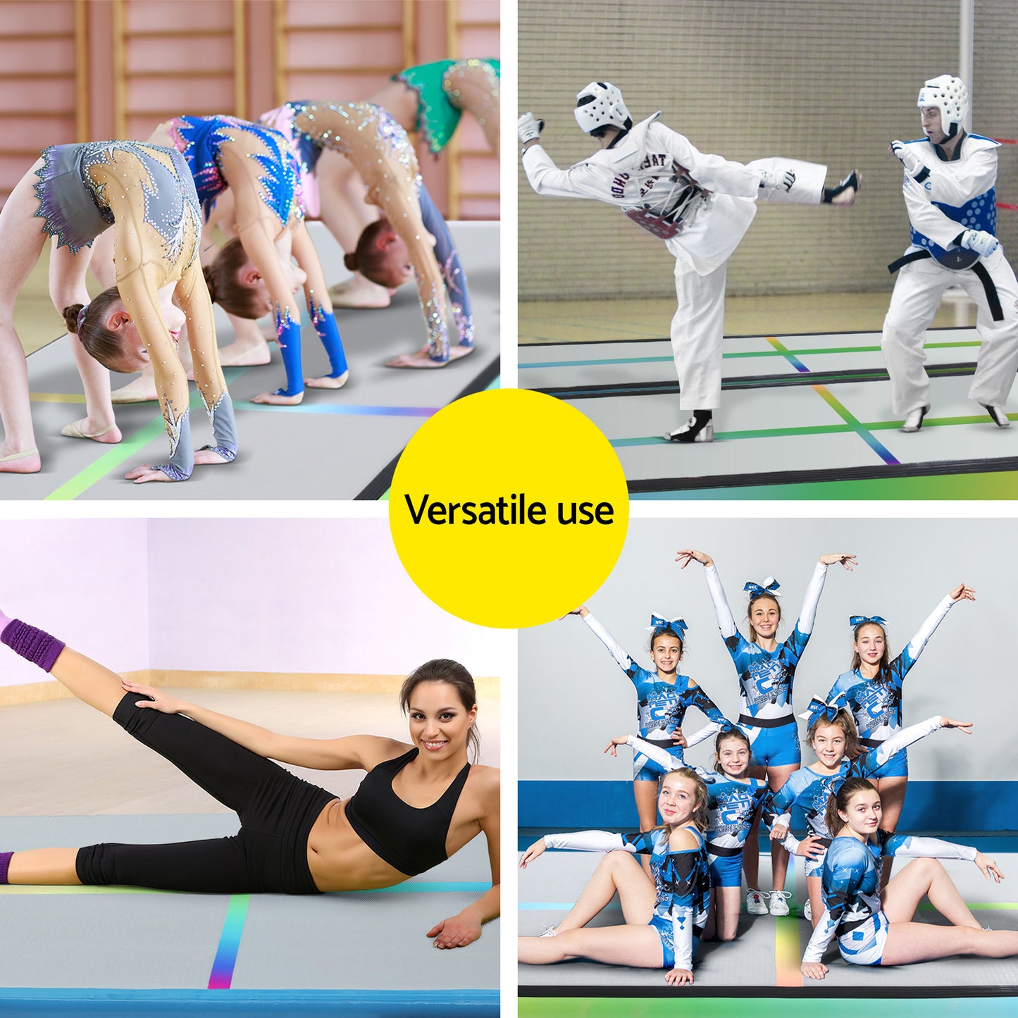 Air Track Gymnastics Tumbling Exercise Mat 4M Inflatable 20CM Thick + Pump