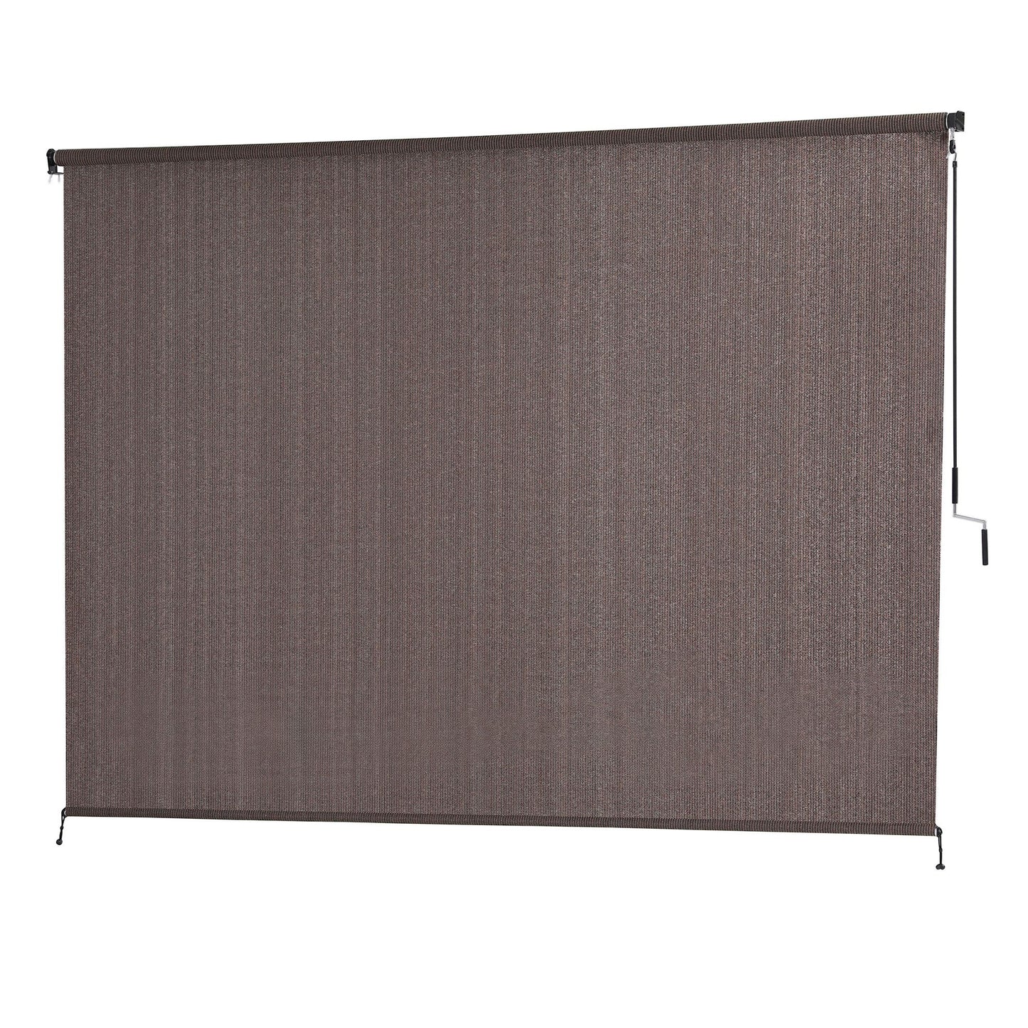 Outdoor Blinds Light Filtering Roll Down Awning Shade 3X2.5M - Brown