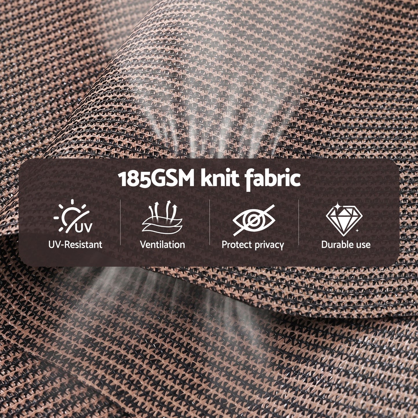 Outdoor Blinds Light Filtering Roll Down Awning Shade 3X2.5M - Brown