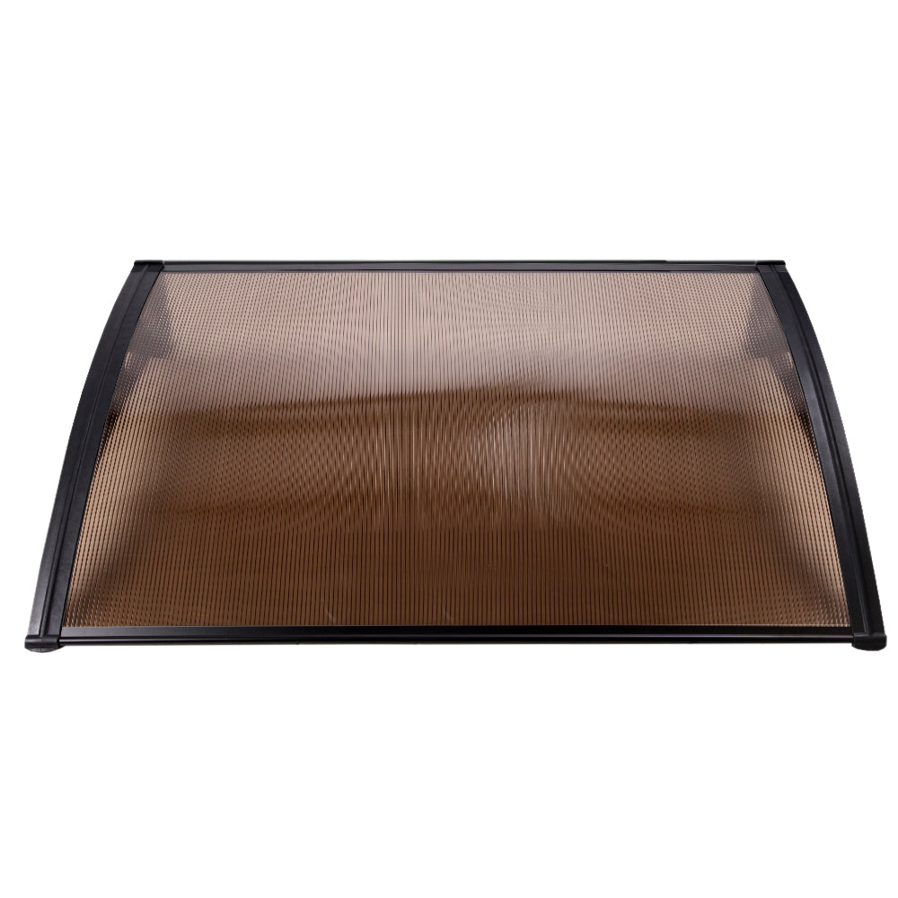 Window Door Awning 1mx2.4m Brown Hollow Sheet Plastic Frame