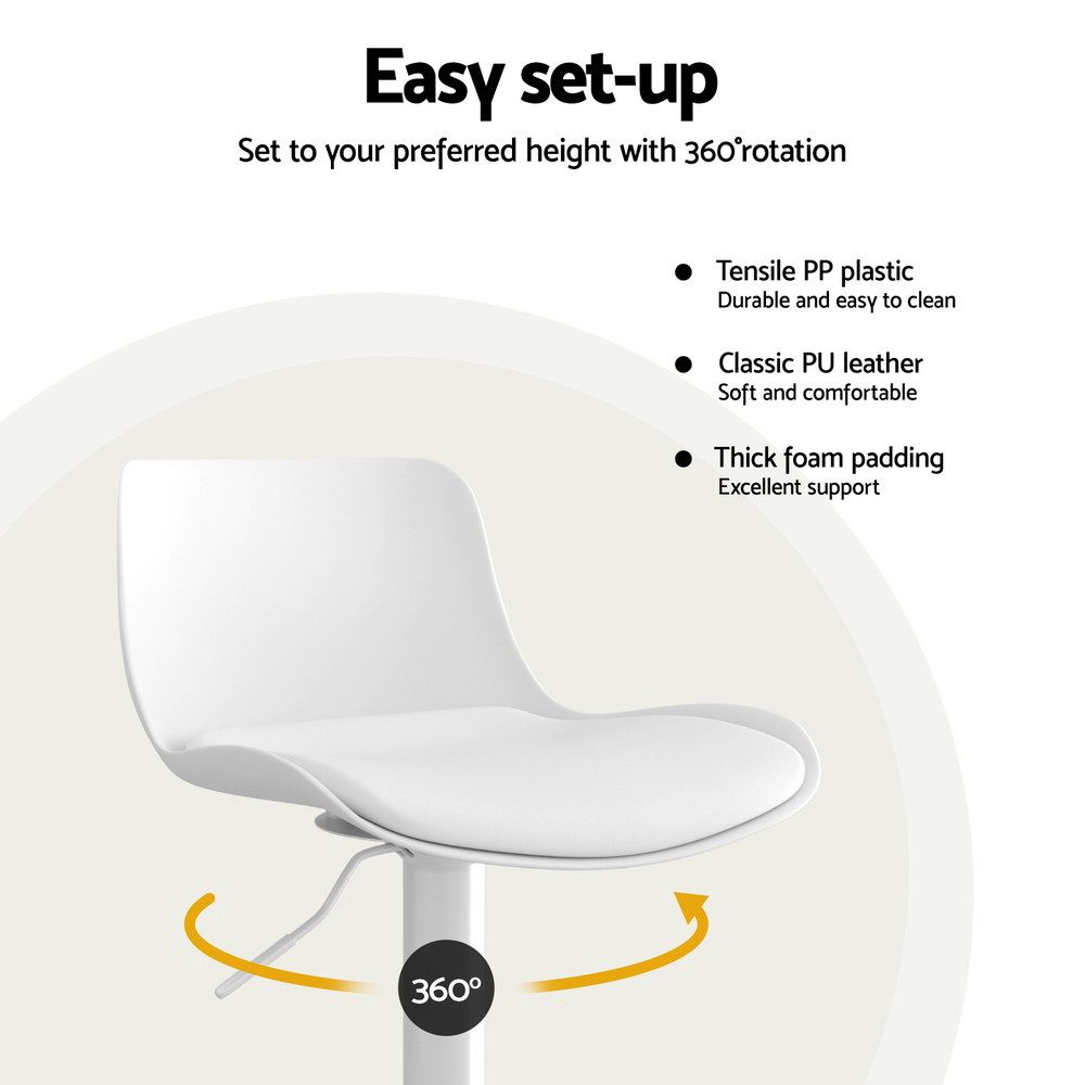 White leather dining chair set