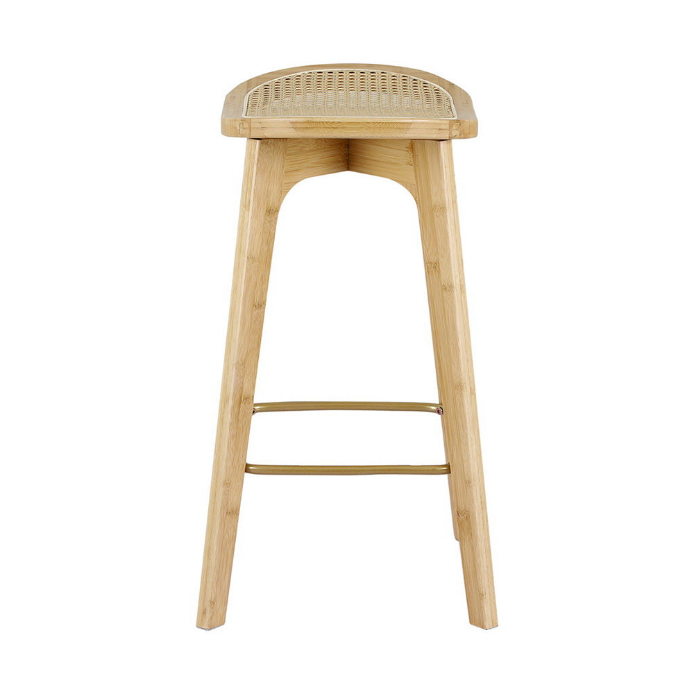 Stools Bamboo Rattan Stool Counter Chair Kitchen Artiss 2X Bar
