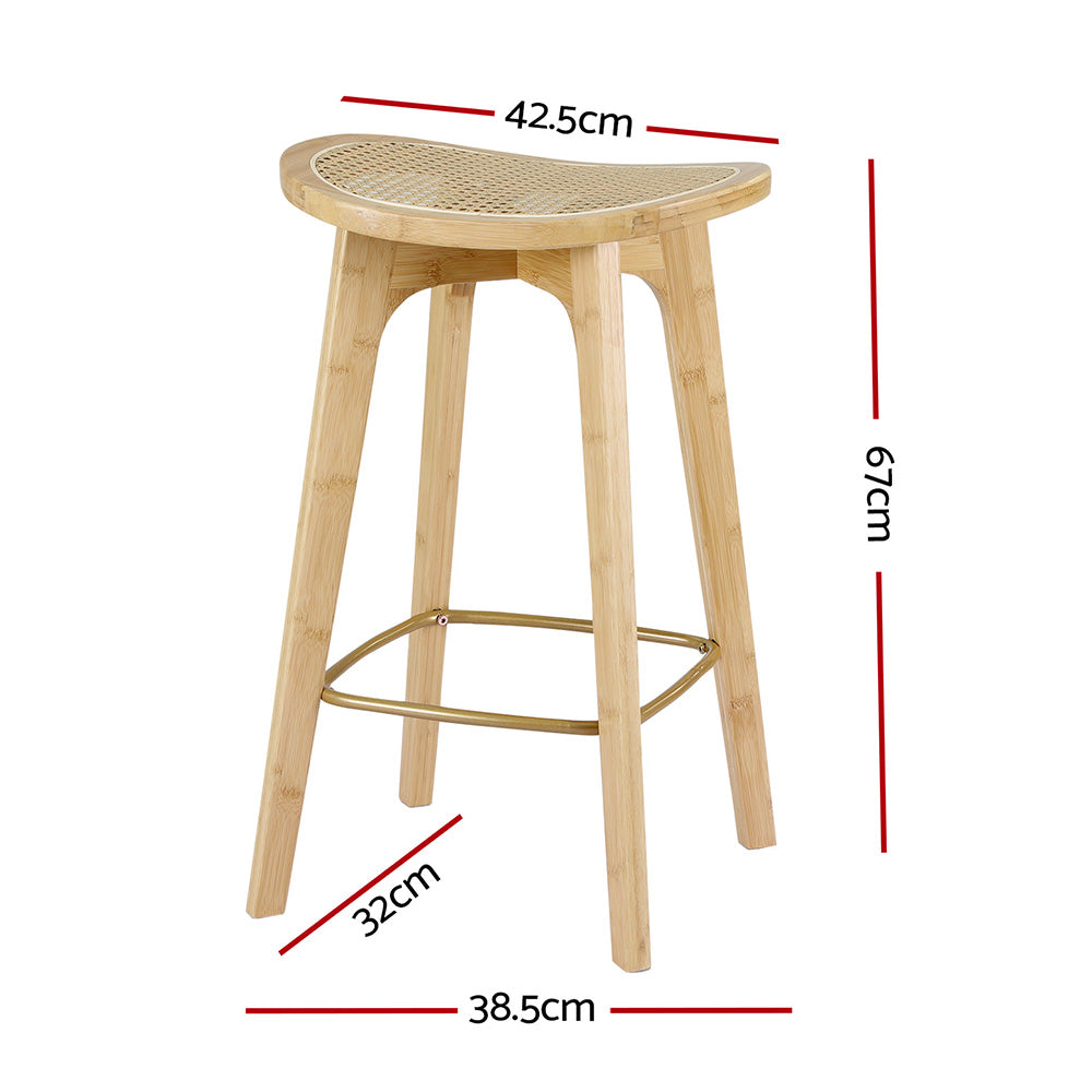 Set Of Four Bar Stools Bamboo