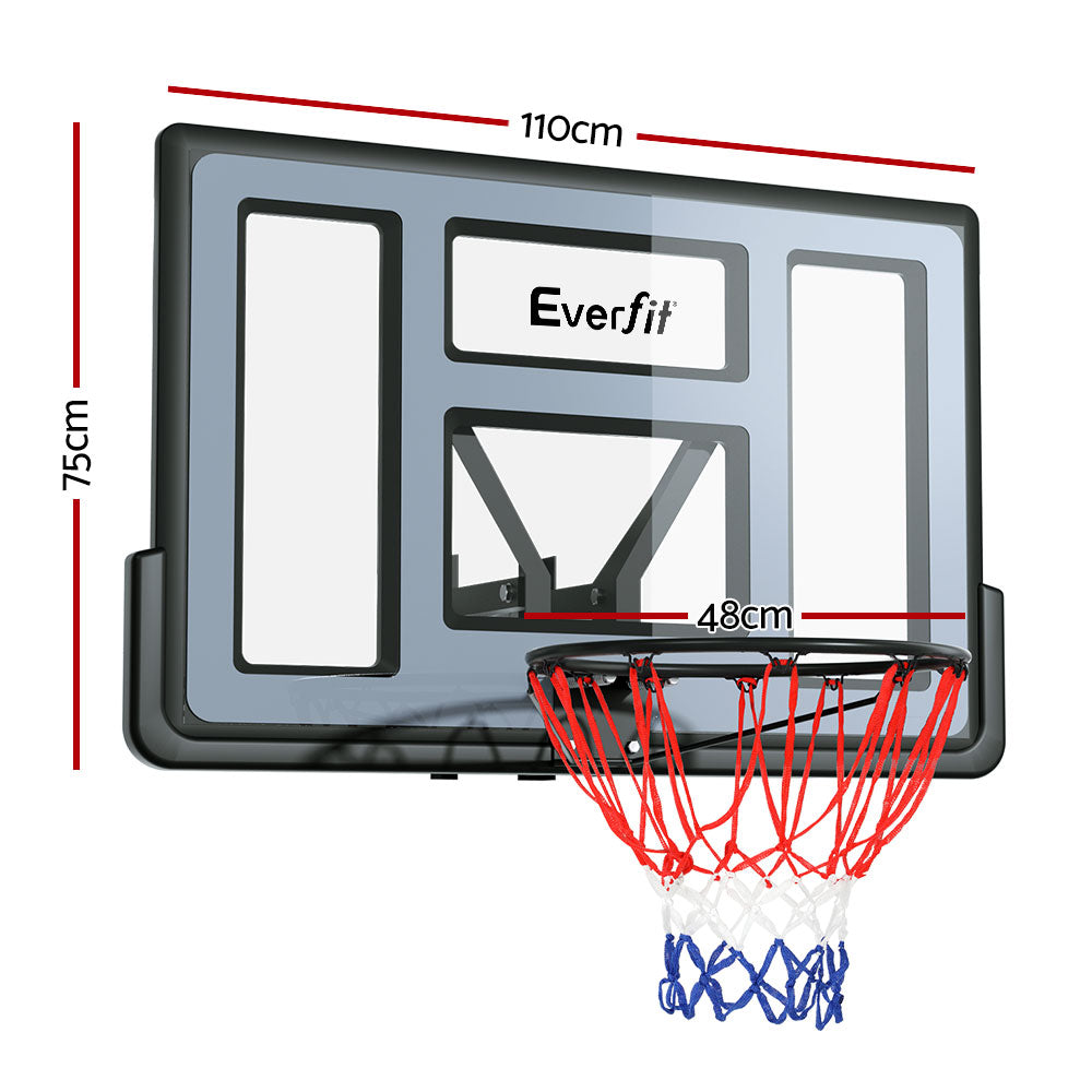 45" Basketball Hoop Backboard Wall Mounted Ring Net Sports Pro System