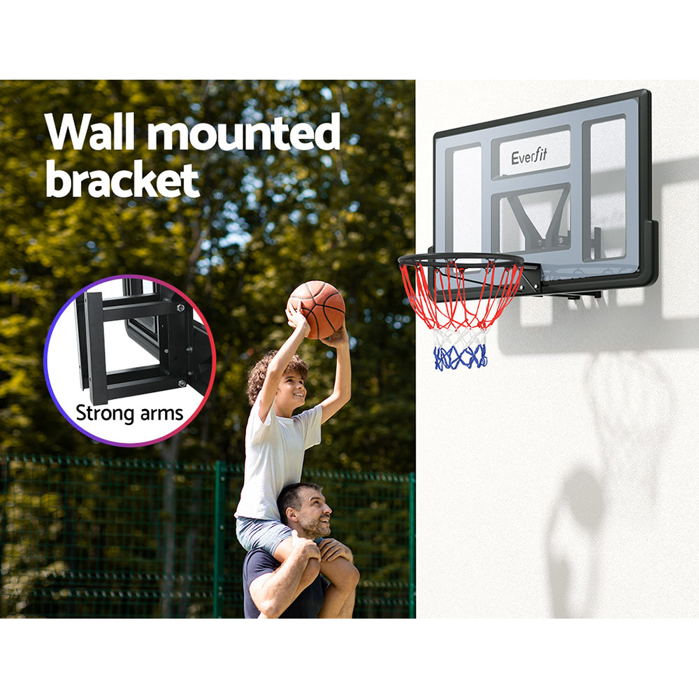 45" Basketball Hoop Backboard Wall Mounted Ring Net Sports Pro System