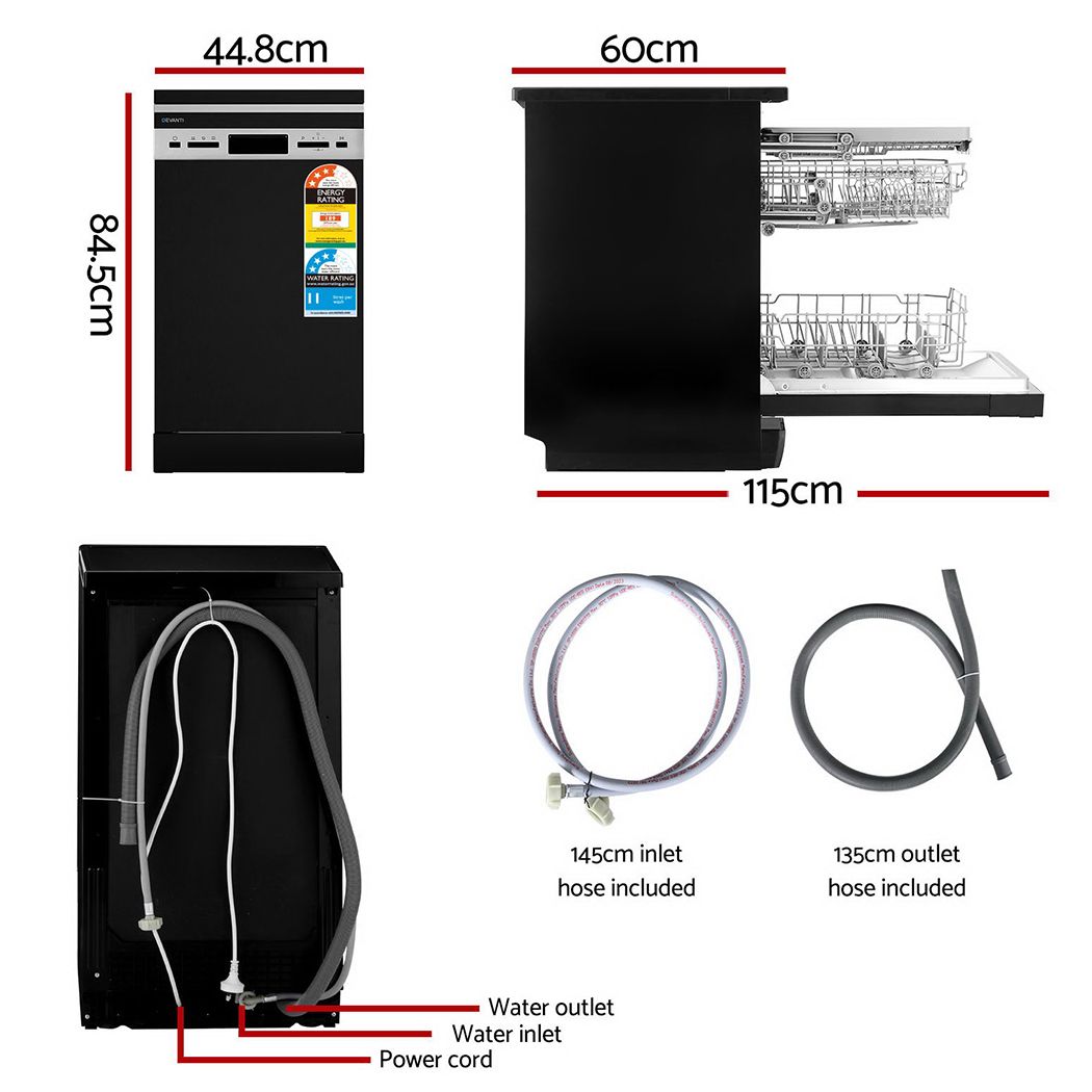 Freestanding Dishwasher 10 Place Settings BDW BK 01