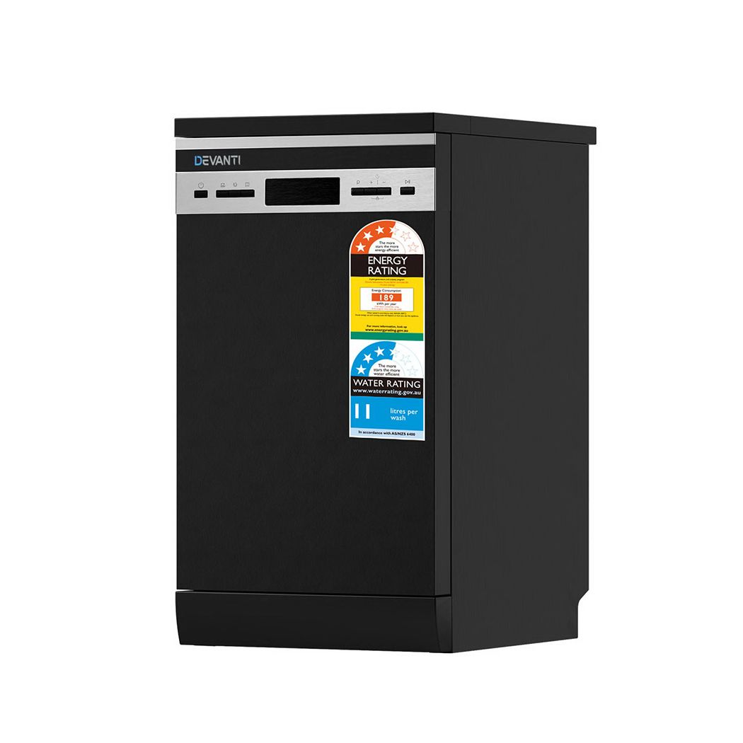 Freestanding Dishwasher 10 Place Settings Black devanti BDW