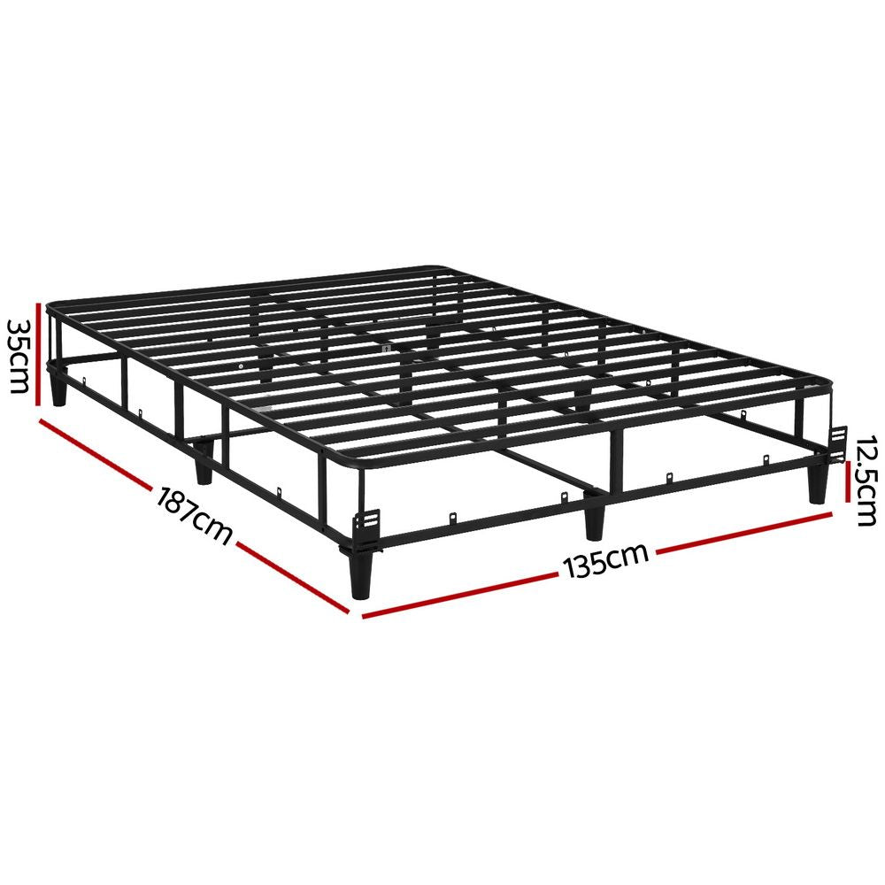Bed Frame Double Size Metal - Grey MASON