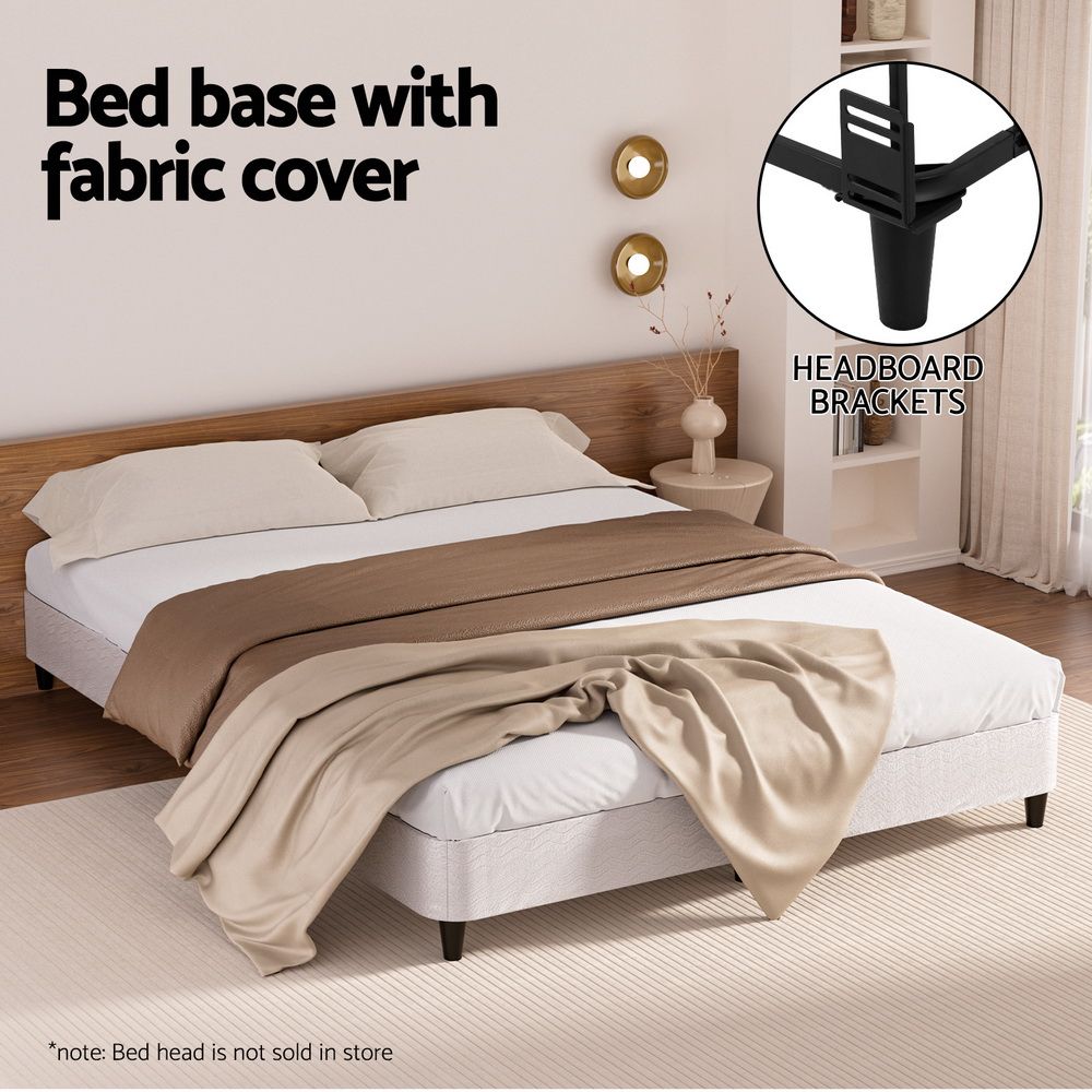 Bed Frame Double Size Metal - Grey MASON