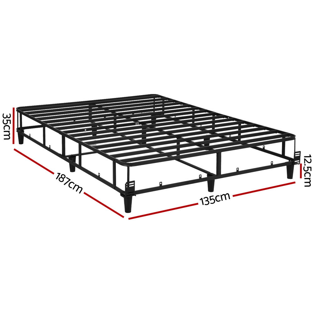 Bed Frame Double Size Metal Grey MASON