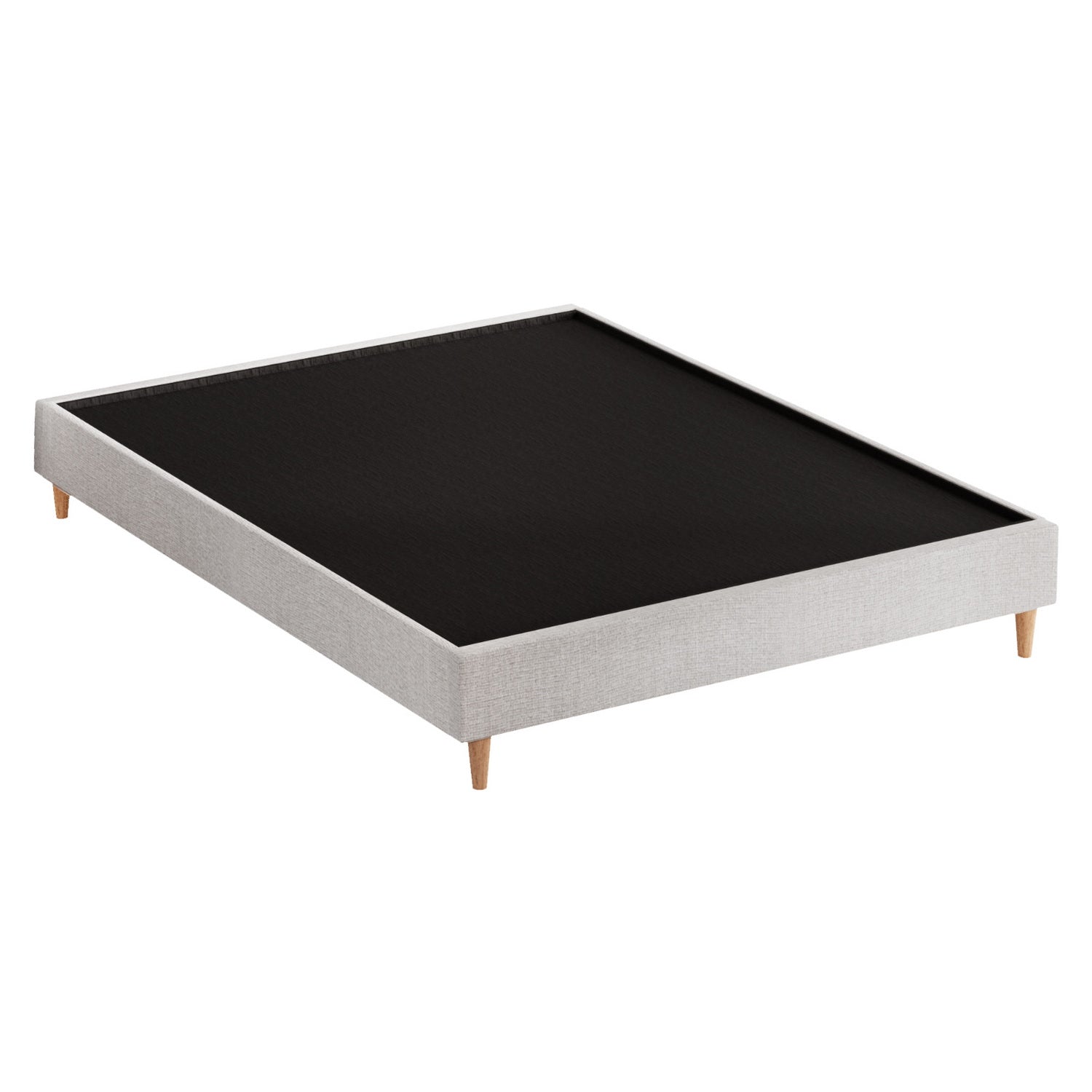 Bed double size with platform base and padded headboard