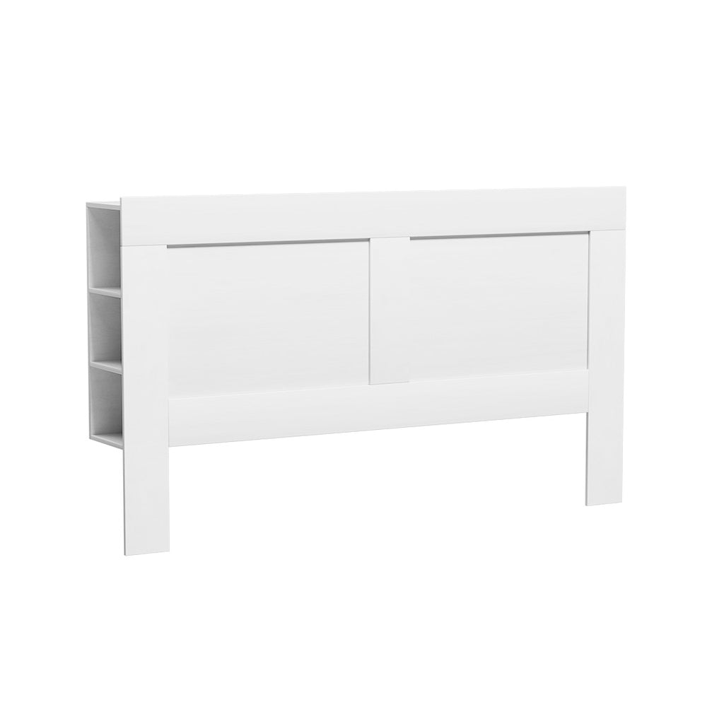 Artiss Bed Frame King Size Bed Head with Shelves Headboard Bedhead Base White