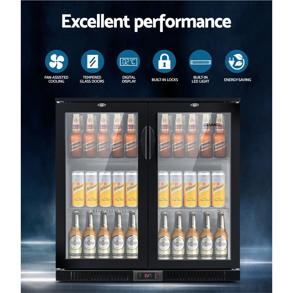 Bar Fridge 2 Glass Door Commercial
