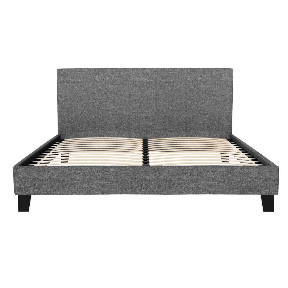 Bed Frame Queen, Fabric, Grey