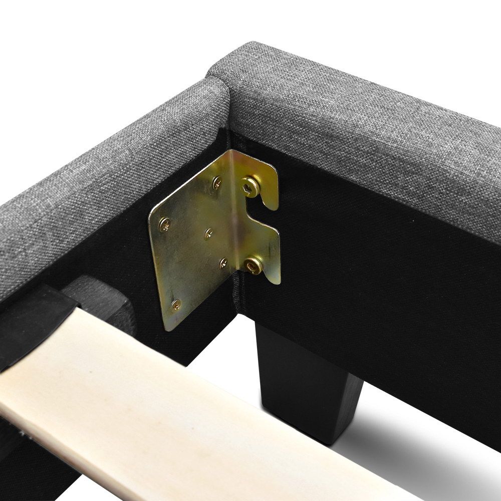 Bed Frame Queen, Fabric, Grey