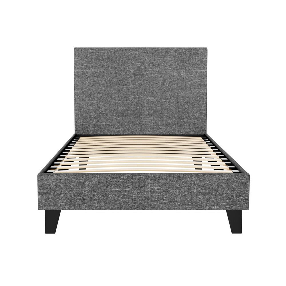 Bed Frame, Single, Fabric, Grey