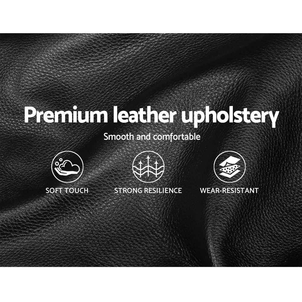 Bed Frame Queen, PU Leather, Black
