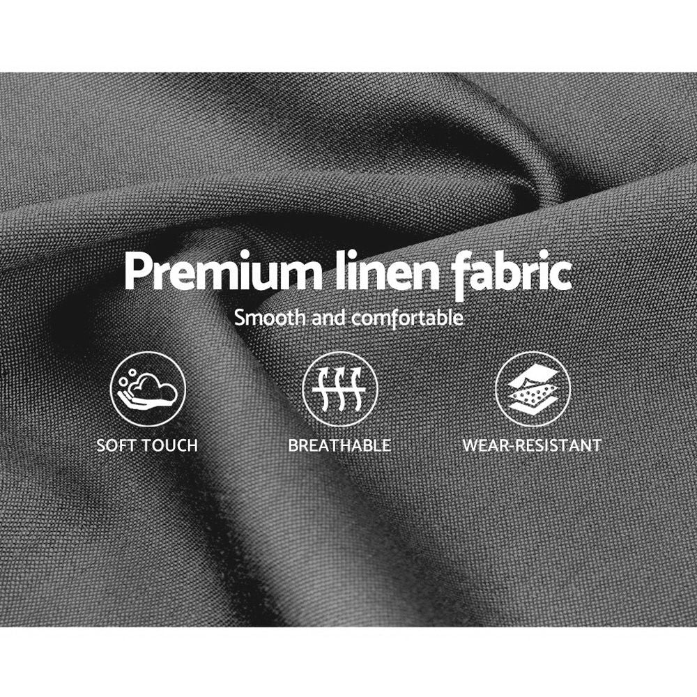 Bed Frame Queen, Fabric, Grey