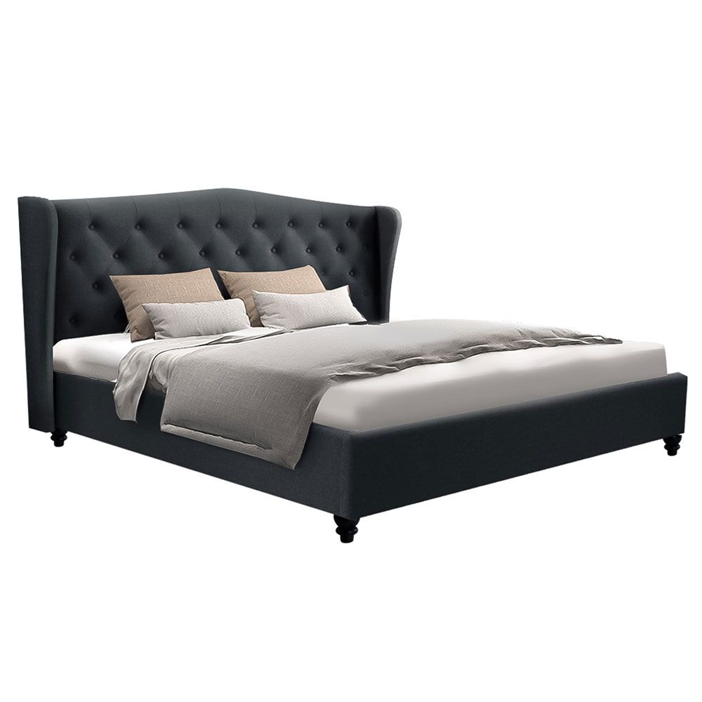 Bed Frame Fabric Pier Charcoal King