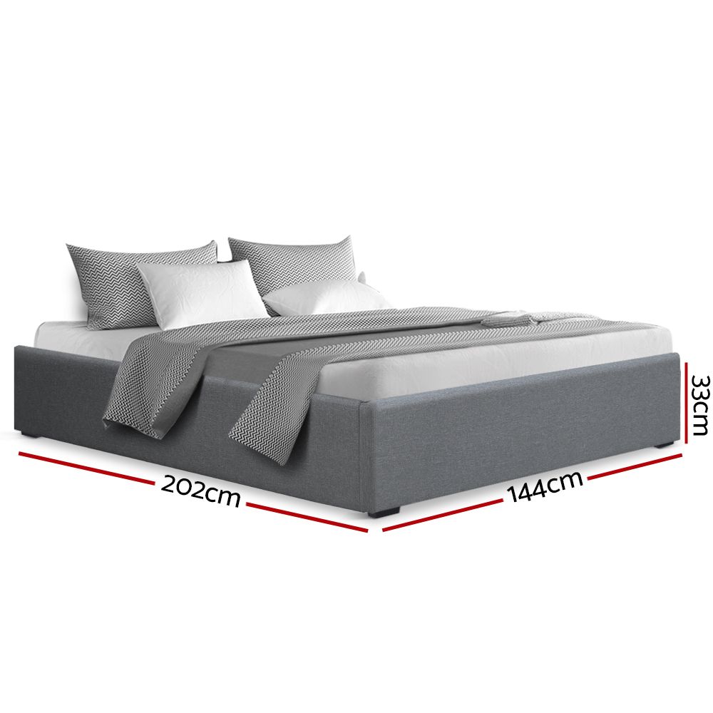 Gas Lift Bed Frame Base Double Full Size with Storage Platform Fabric