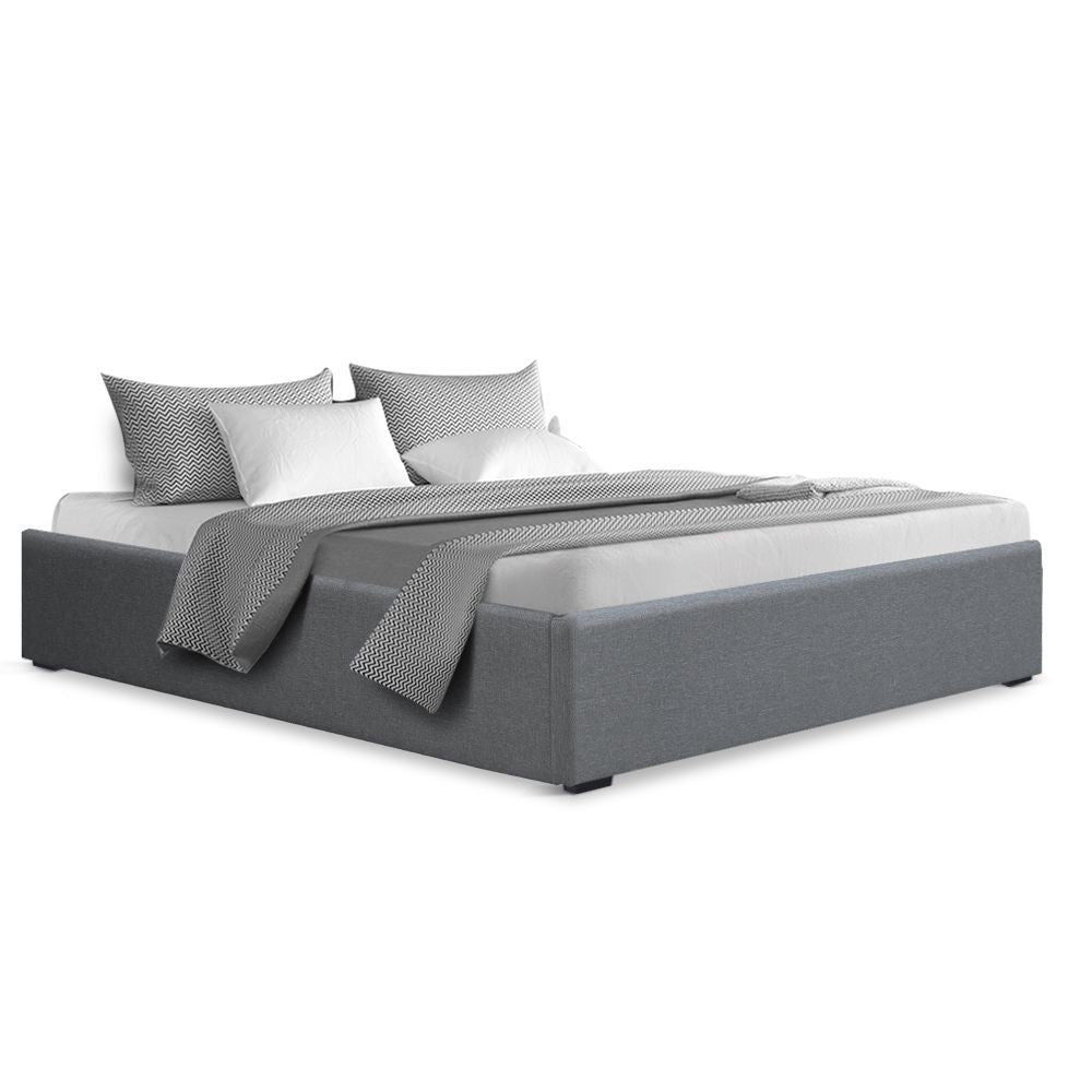 Gas Lift Bed Frame Base Double Full Size with Storage Platform Fabric