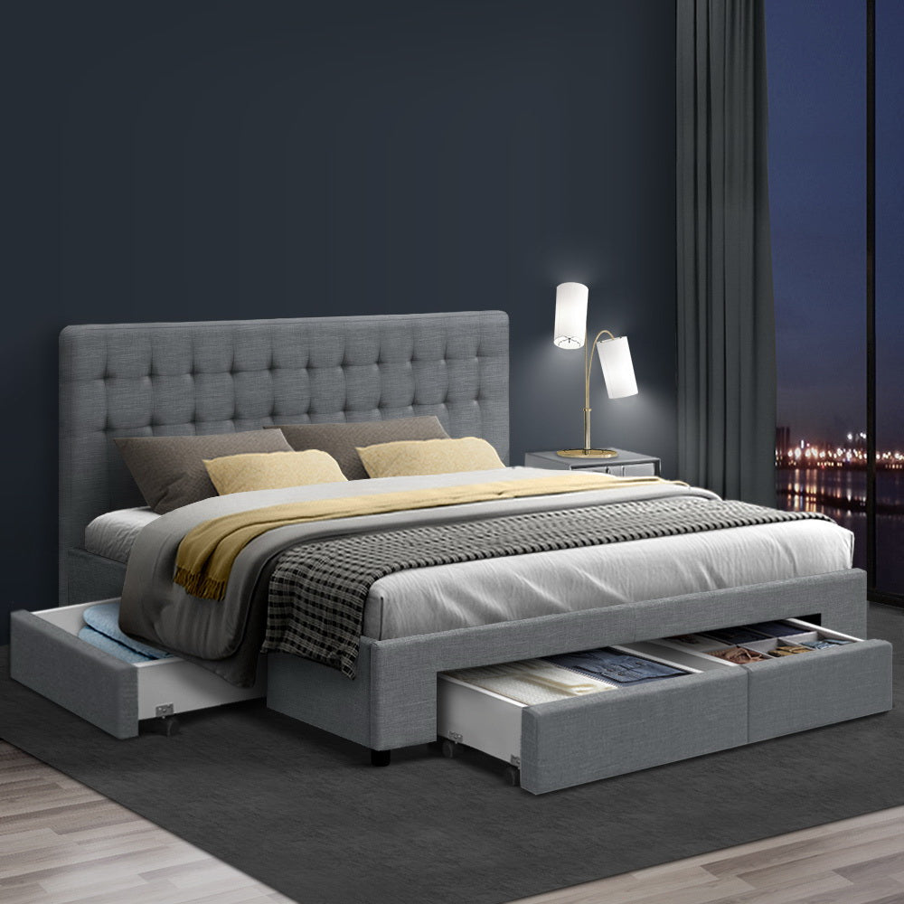Tiyo bed storage with fitted edges and product hardware