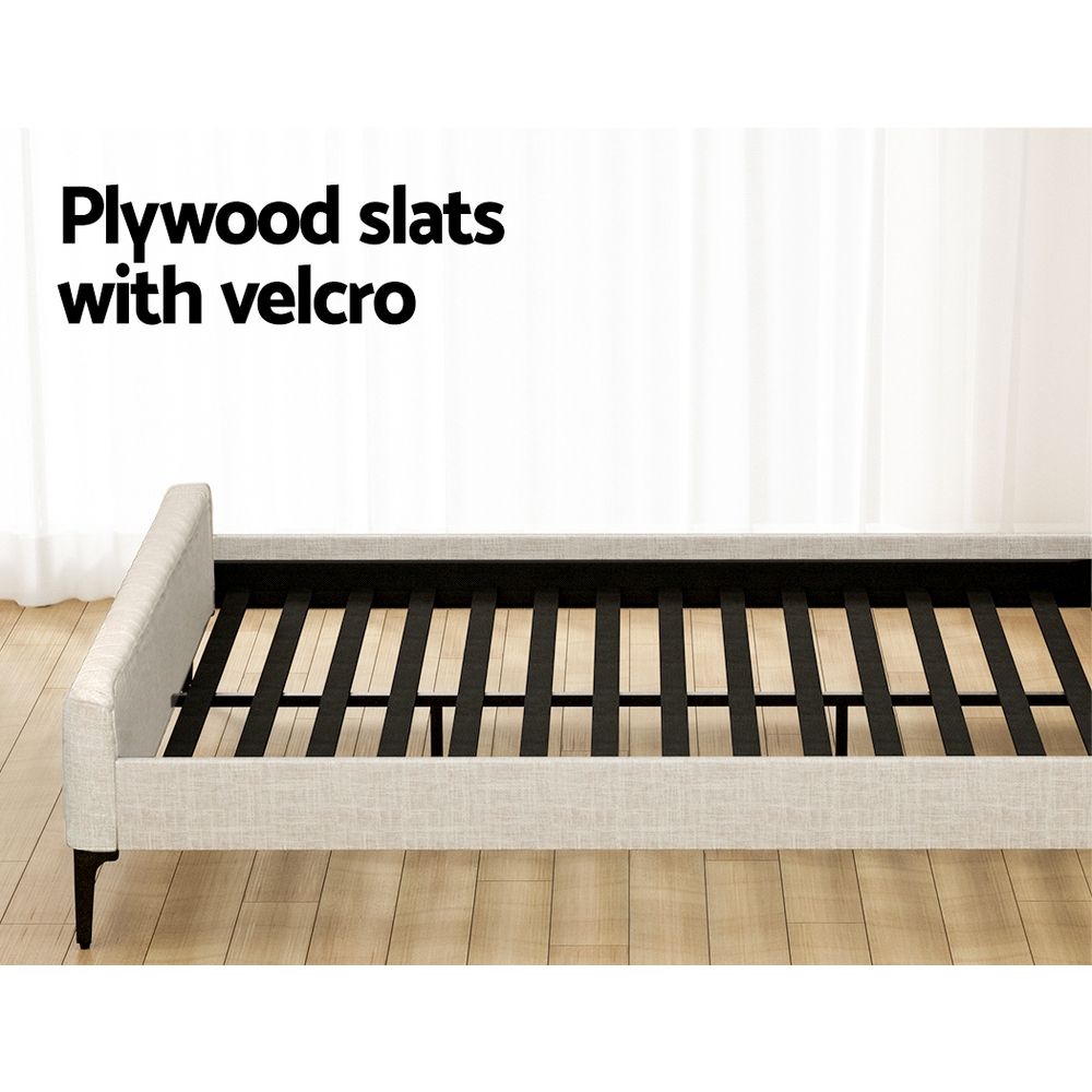 Bed Frame King Size - Beige AMMY