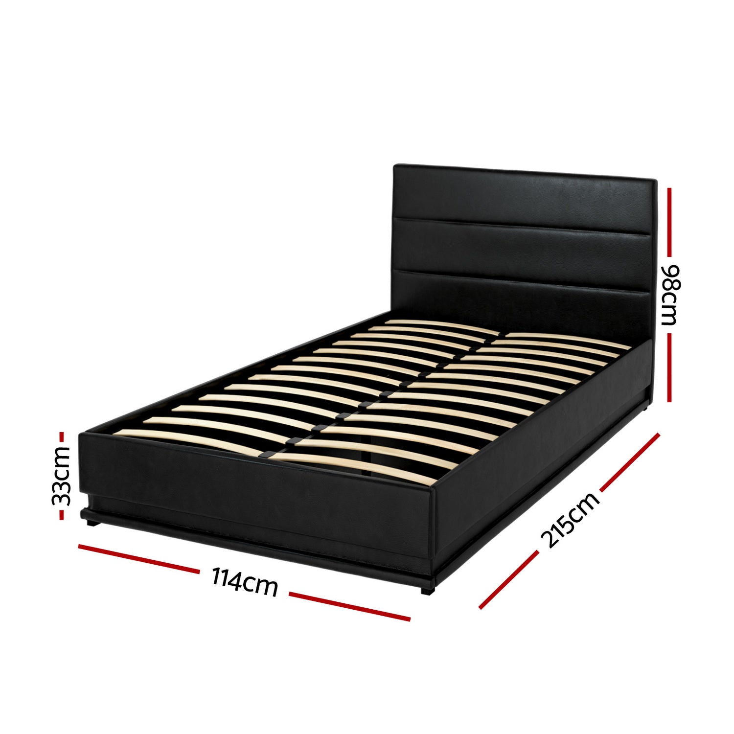 Frame Rgb King Single Size Gas Lift LED Bed
