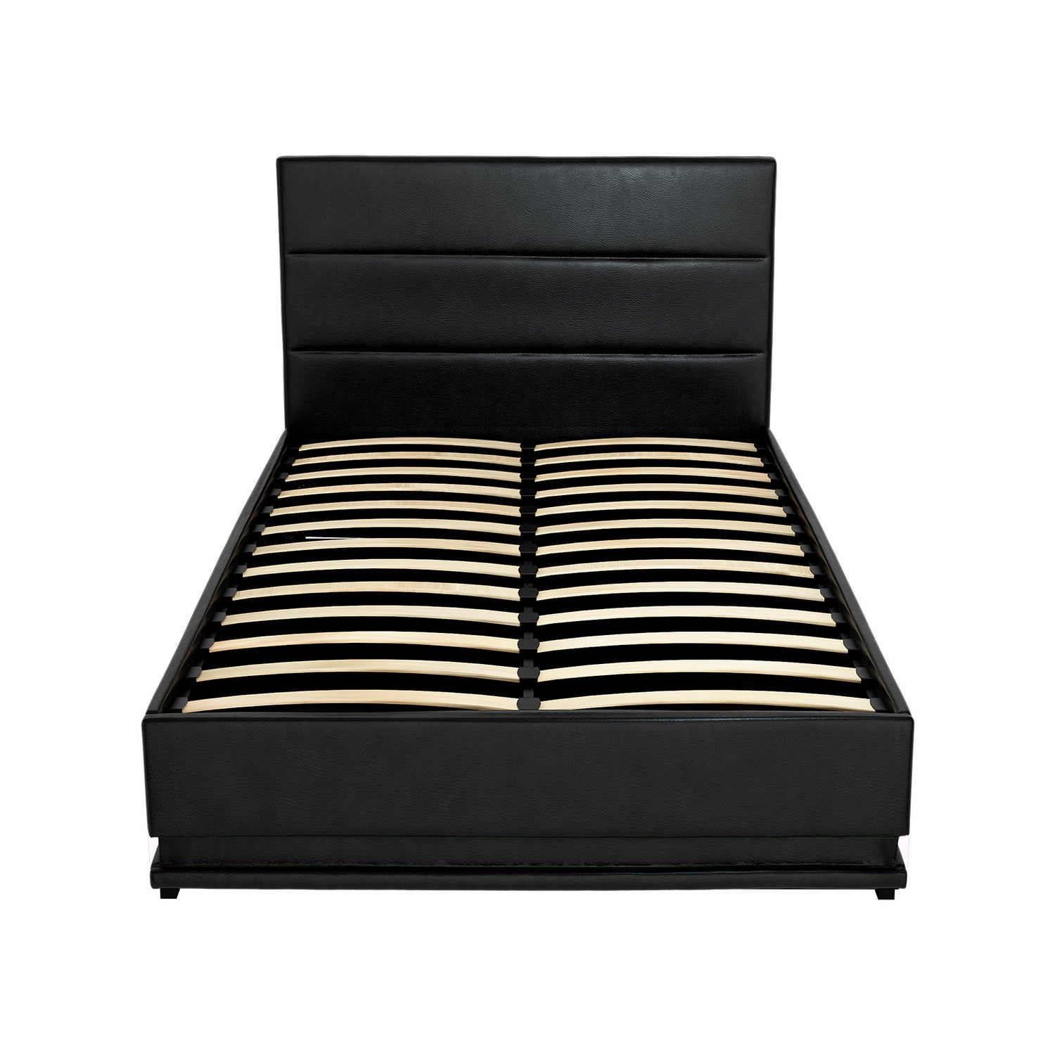 LED Bed Frame Rgb King Single Leather
