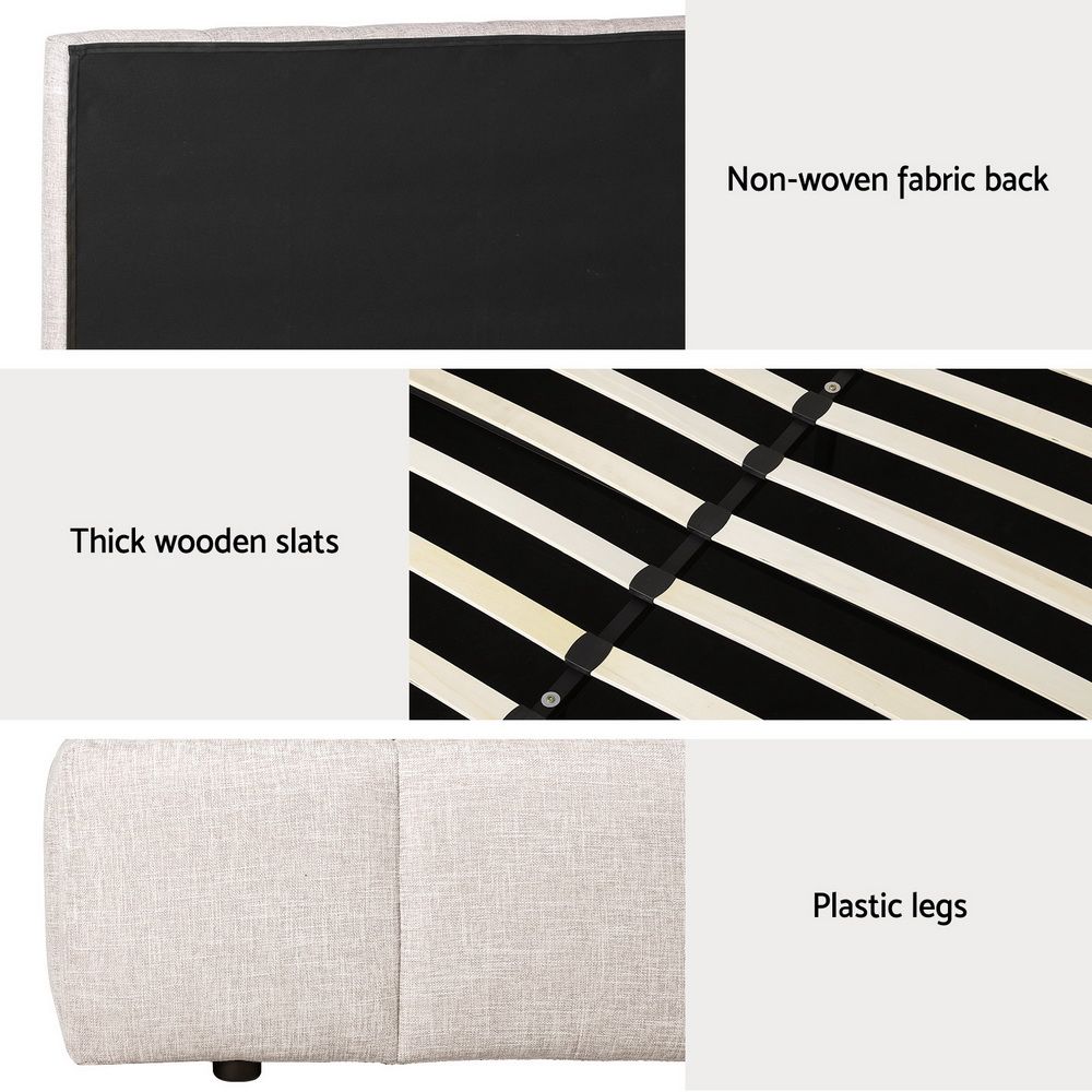 Bed Frame Double Size - Beige TETTE
