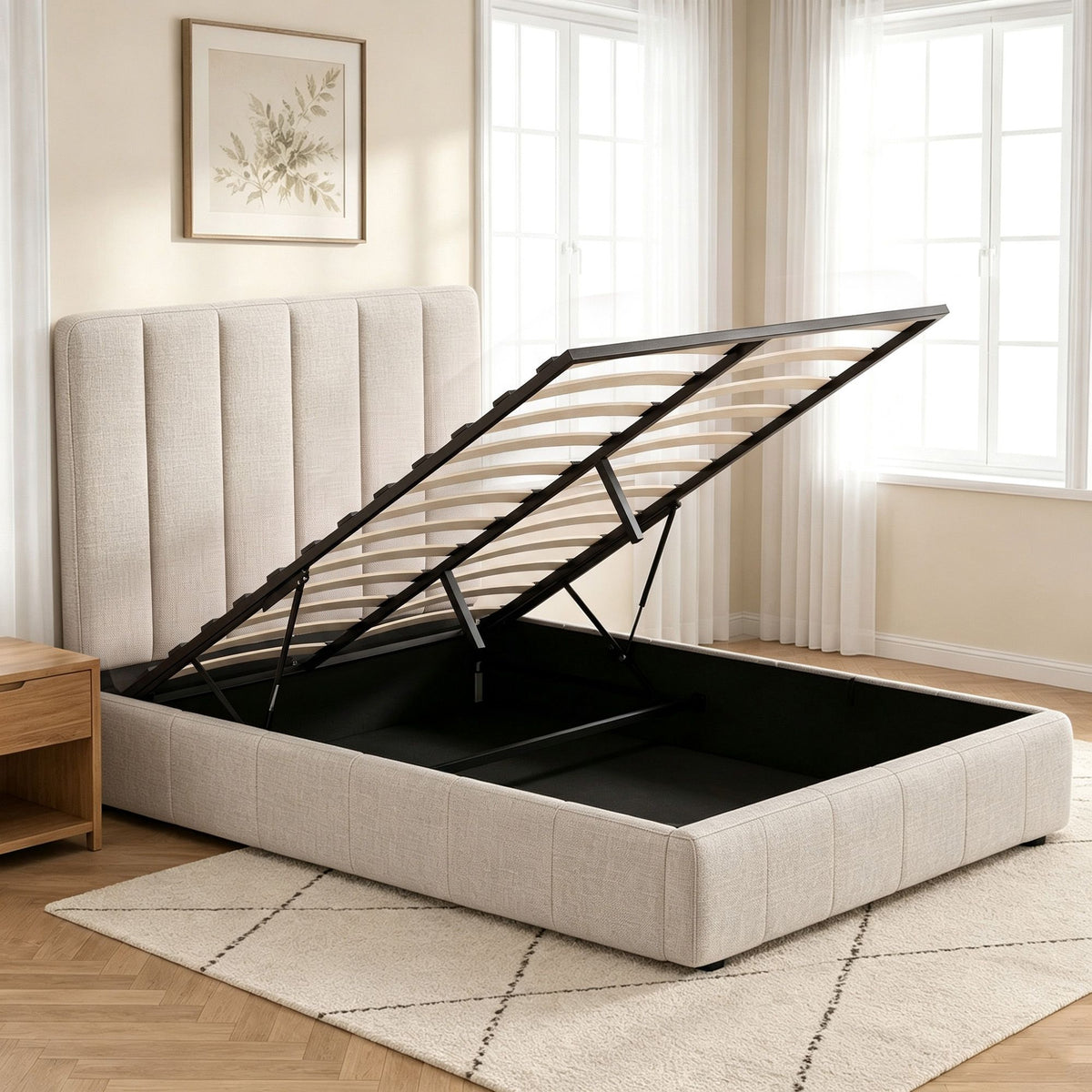 Bed Frame Queen Size - Beige TETTE