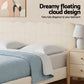 Double Bed Frame Cloud Headboard Boucle Fabric Mattress Platform Base White