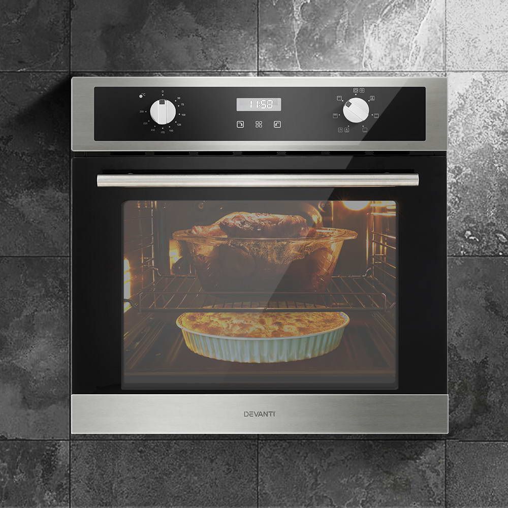 Devanti Electric Built In Wall Oven 80L Convection
