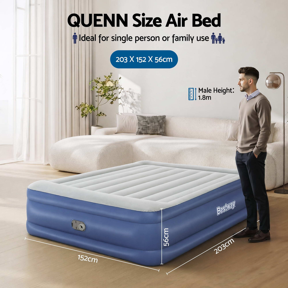 Inflatable Air Bed Mattress, Queen