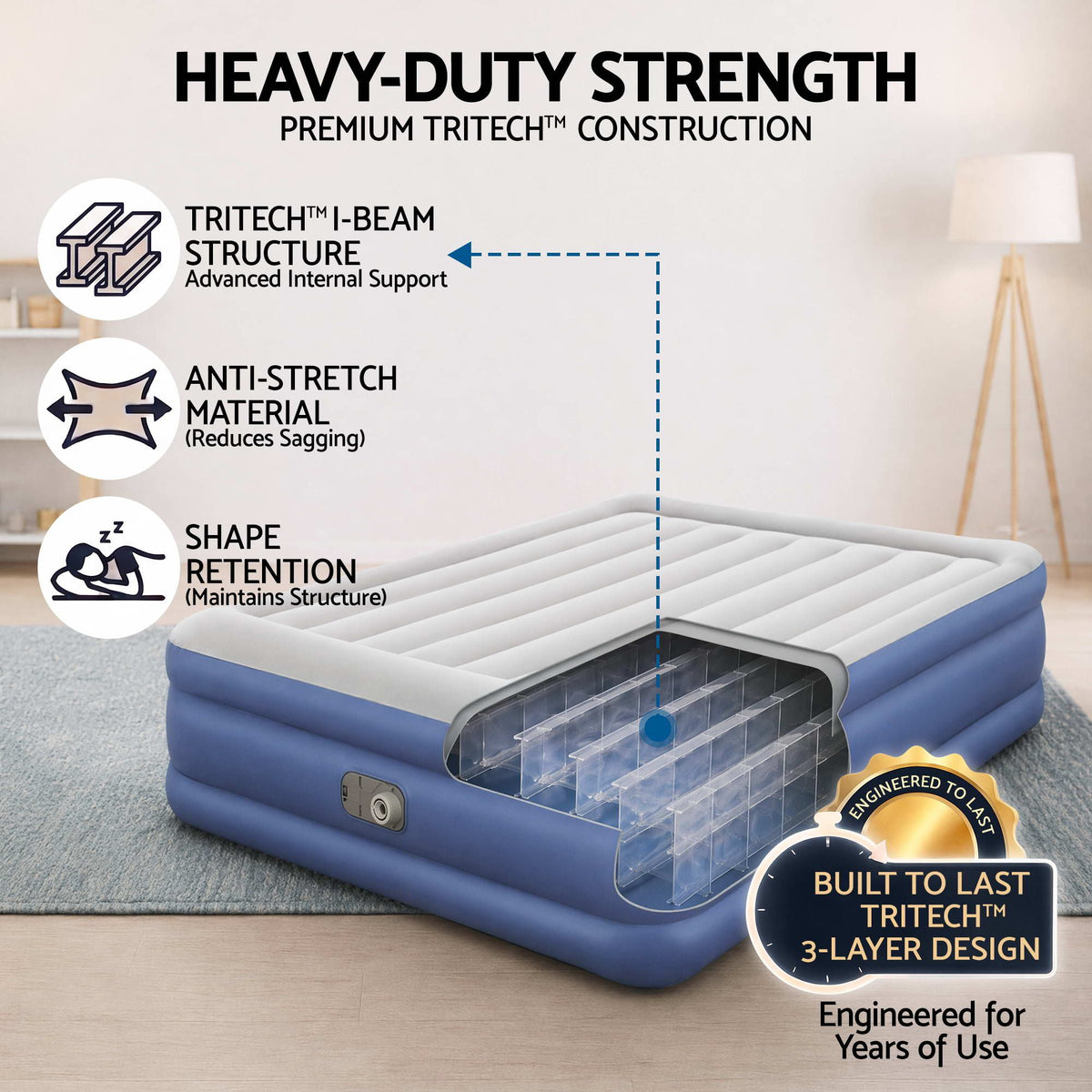 Inflatable Air Bed Mattress, Queen