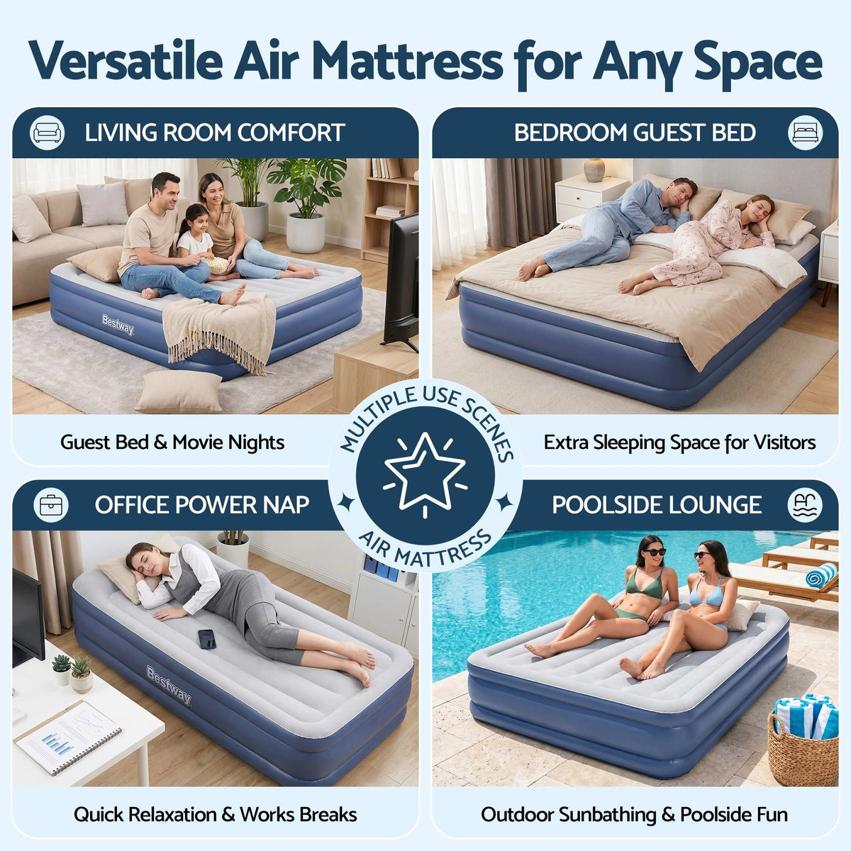 Inflatable Air Bed Mattress, Queen
