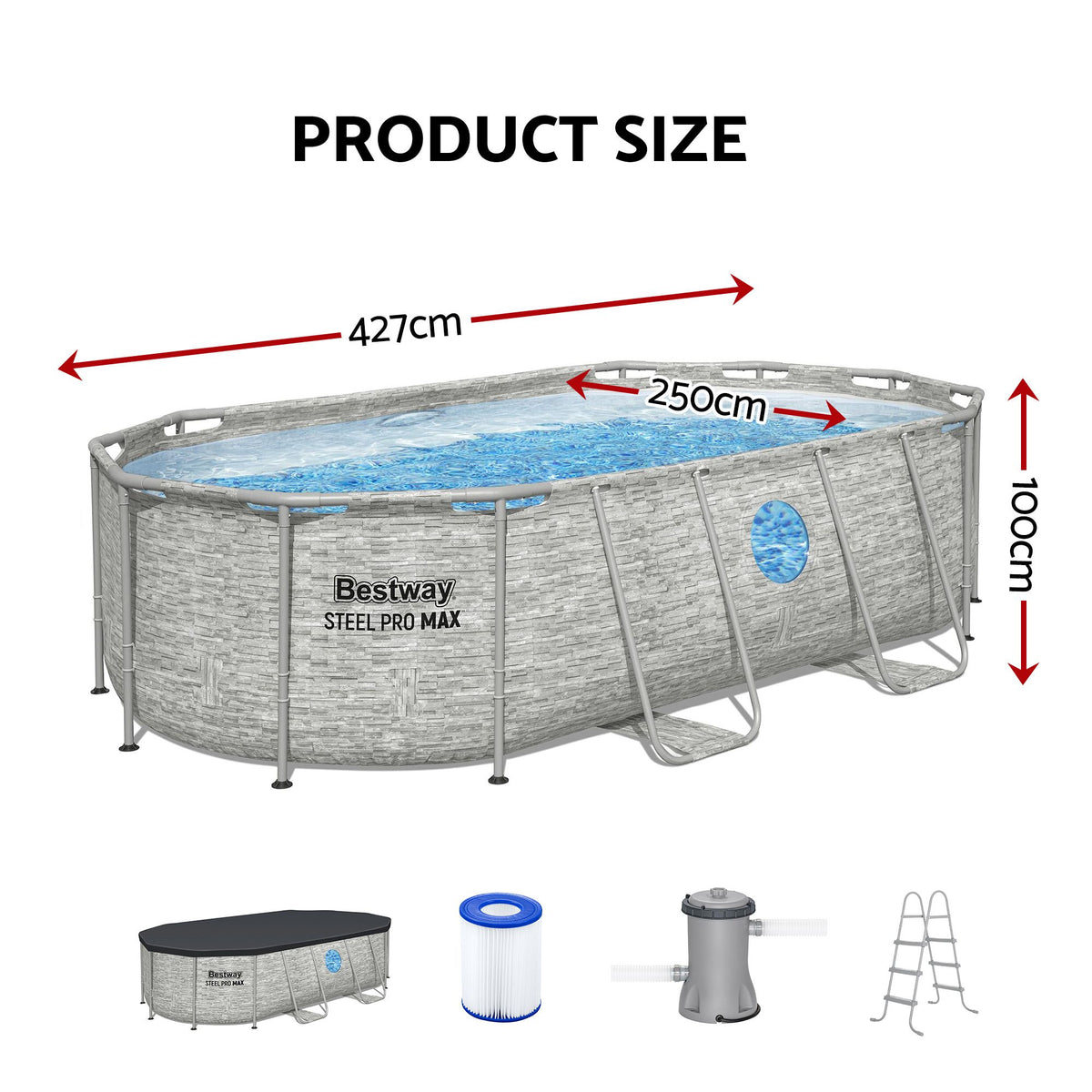 Swimming Pool Above Ground Power Steel Frame with Filter Pump 4.27M