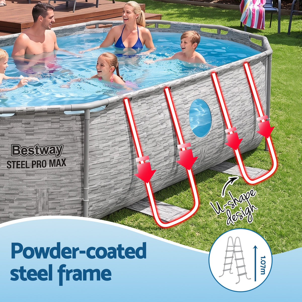 Swimming Pool Above Ground Power Steel Frame with Filter Pump 4.27M