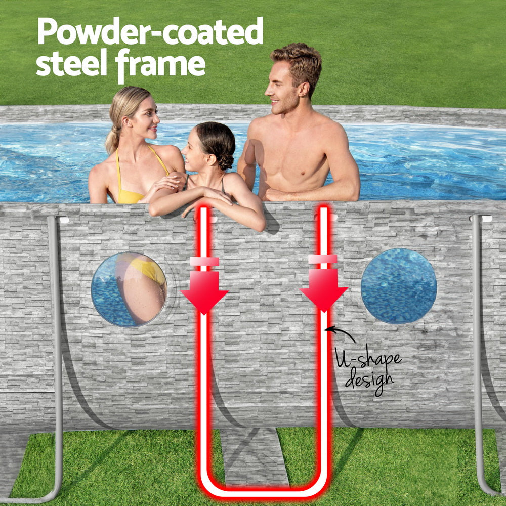 Swimming Pool 549x274x122cm Steel Frame Above Ground Pools Filter Pump Ladder 13430L