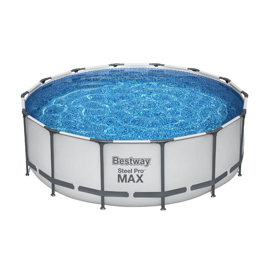 Swimming Pool Steel Frame 427x427x122cm Above Ground Pool with Filter Pump and Ladder