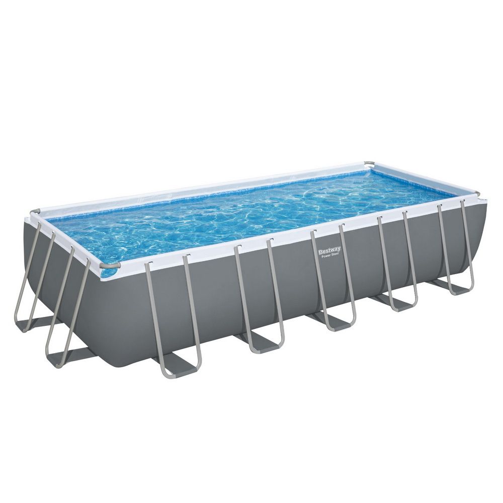 Swimming Pool Steel Frame 640x274x132cm Above Ground Pool with Filter Pump and Ladder 19281L